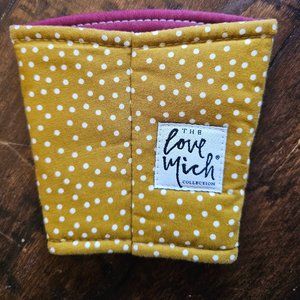 Love Mich Mustard Dots Coffee Cozy